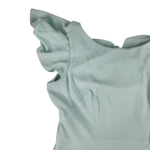 London Times Dress Womens 10 Mint Green Sea Foam Ruffle Butterfly Fit Flare - Picture 7 of 16